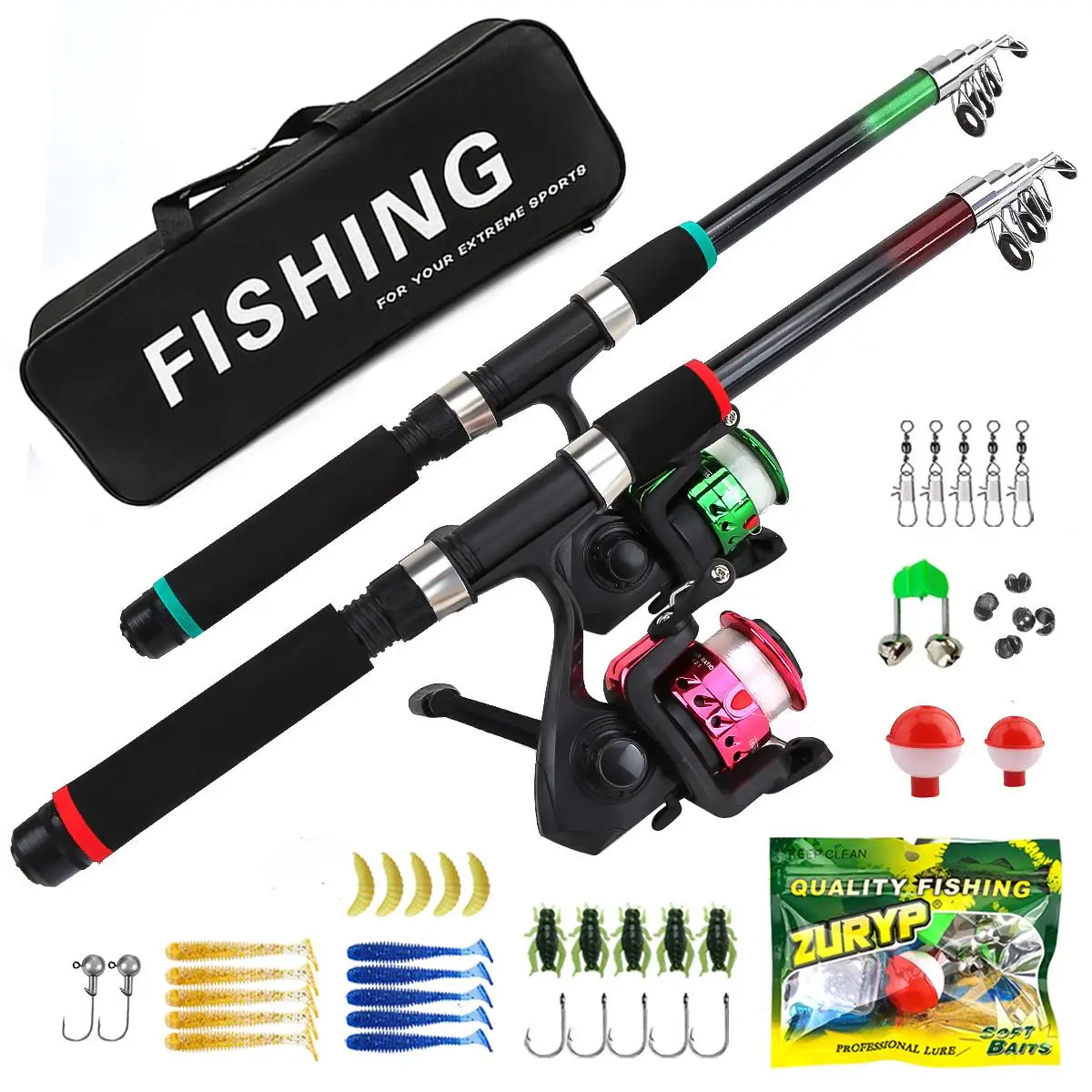 Fishing Rod Combo - 2-in-1 Teleskop-Angelrute und Rolle Kombi 1,8m