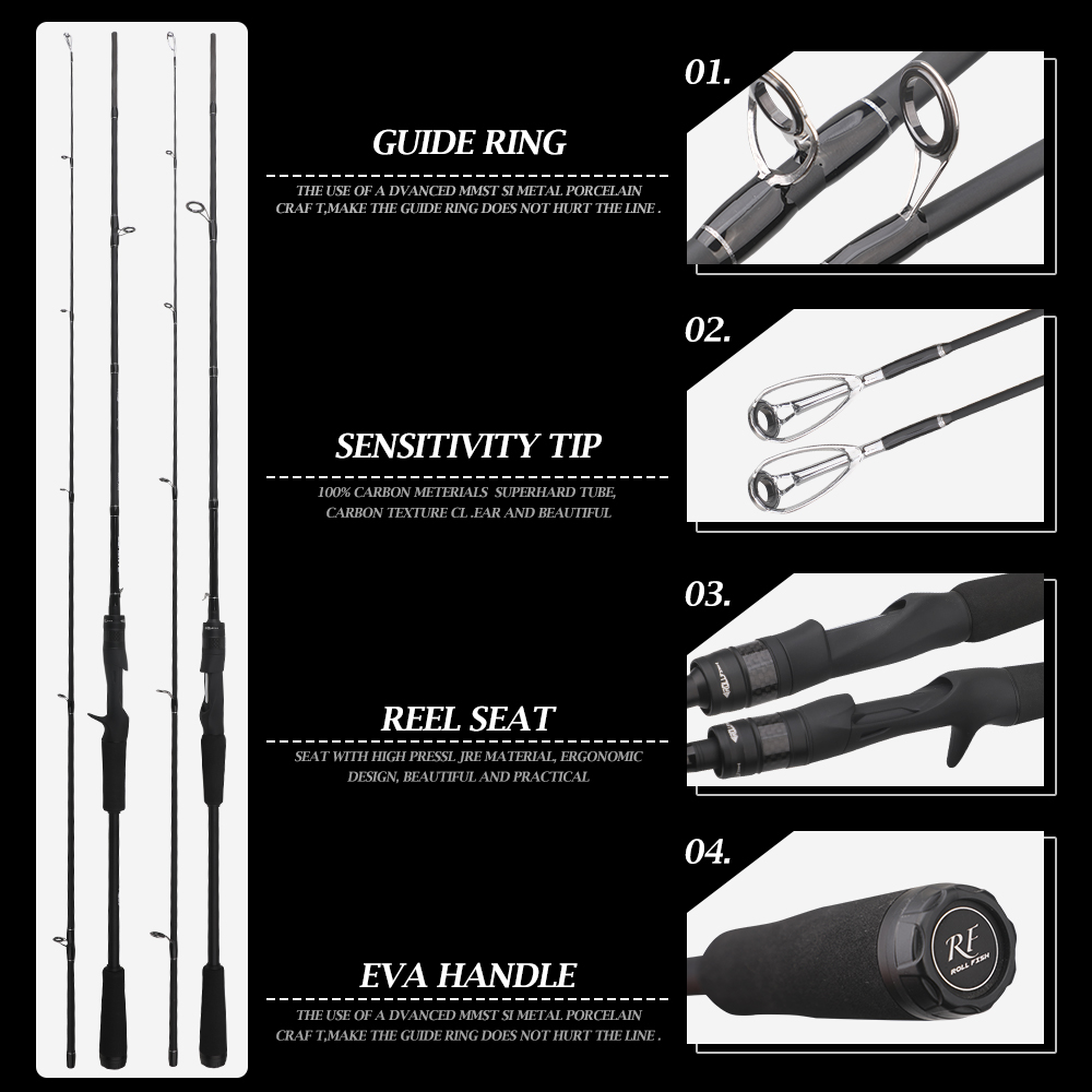 ROLLFISH Kohlefaser Spinn- und – Fishing Rod Carbon Fiber Bewertung und Preis